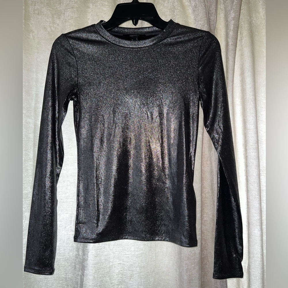 Forever 21 metallic long sleeve shirt